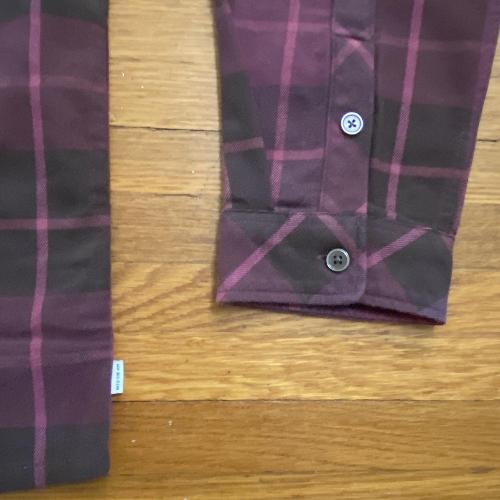 INTO THE AM Shirt Mens 2XL Burgundy Black Plaid Button Down Long Sleeve Stretch - Picture 4 of 12